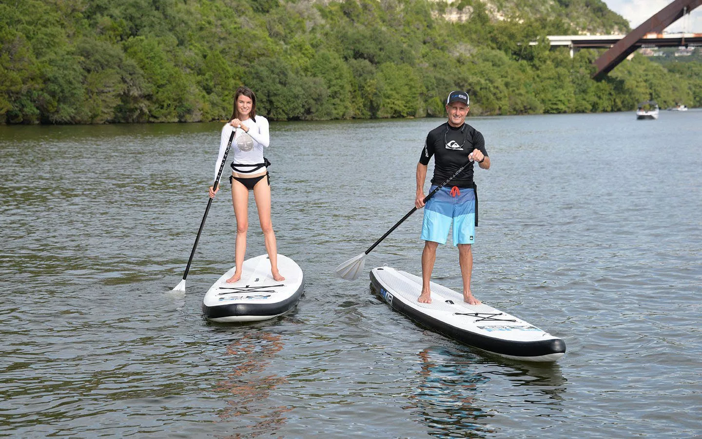 Inflatable SUP on a river