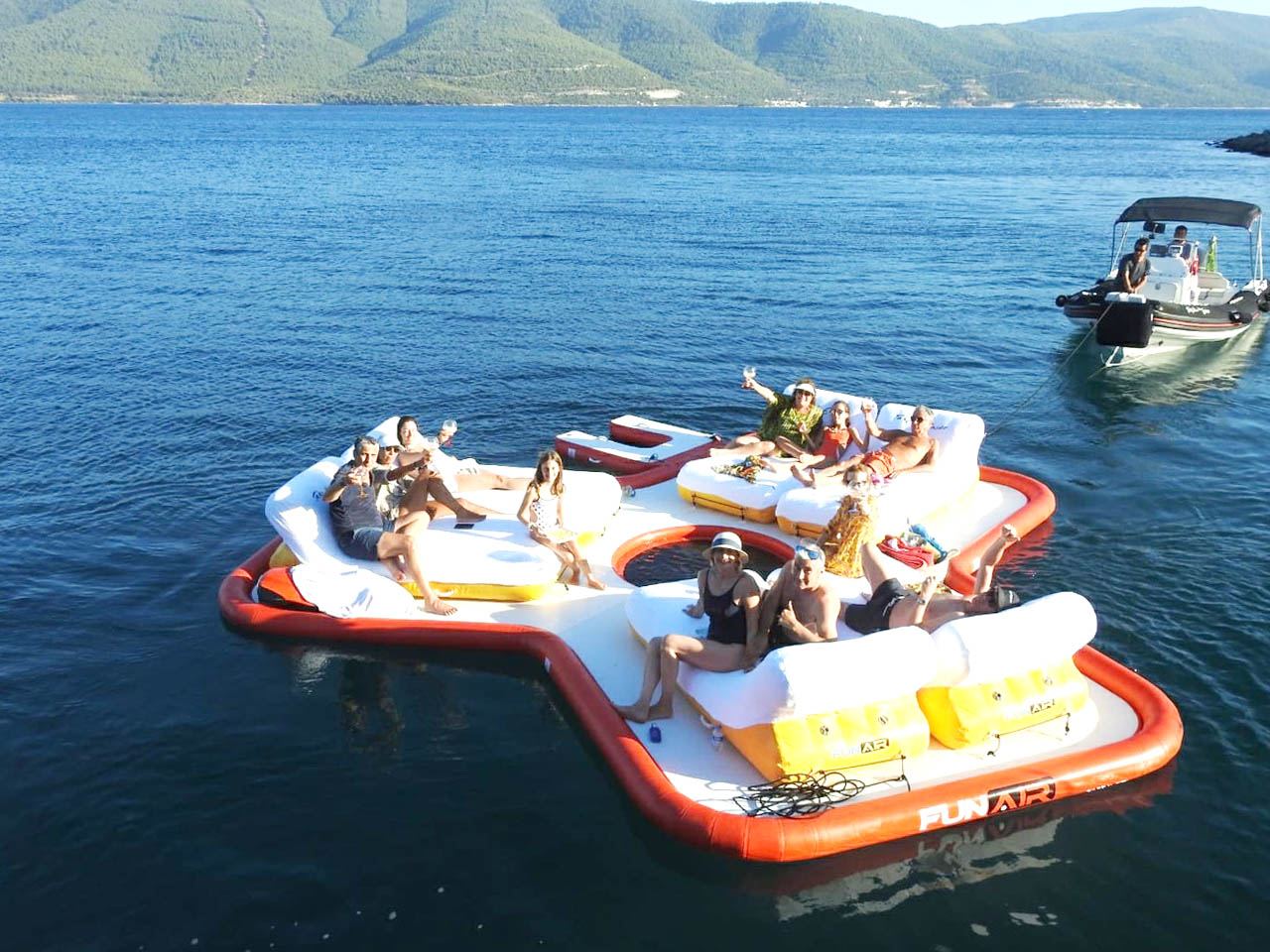 Custom Floating Island on Sailing Yacht Take It Easier