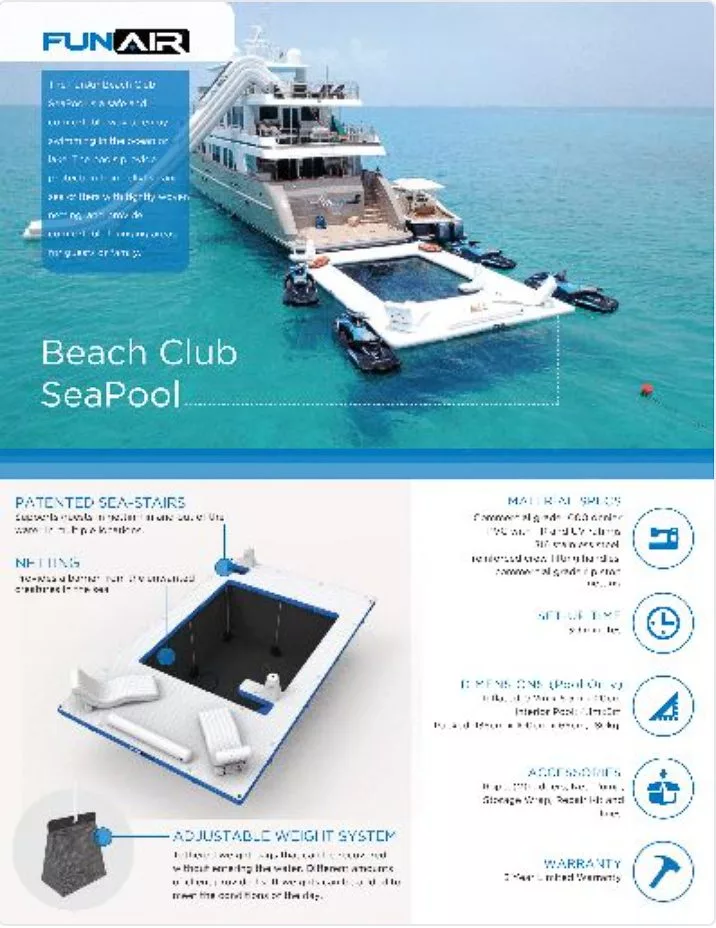 FunAir Beach Club SeaPool Spec Sheet