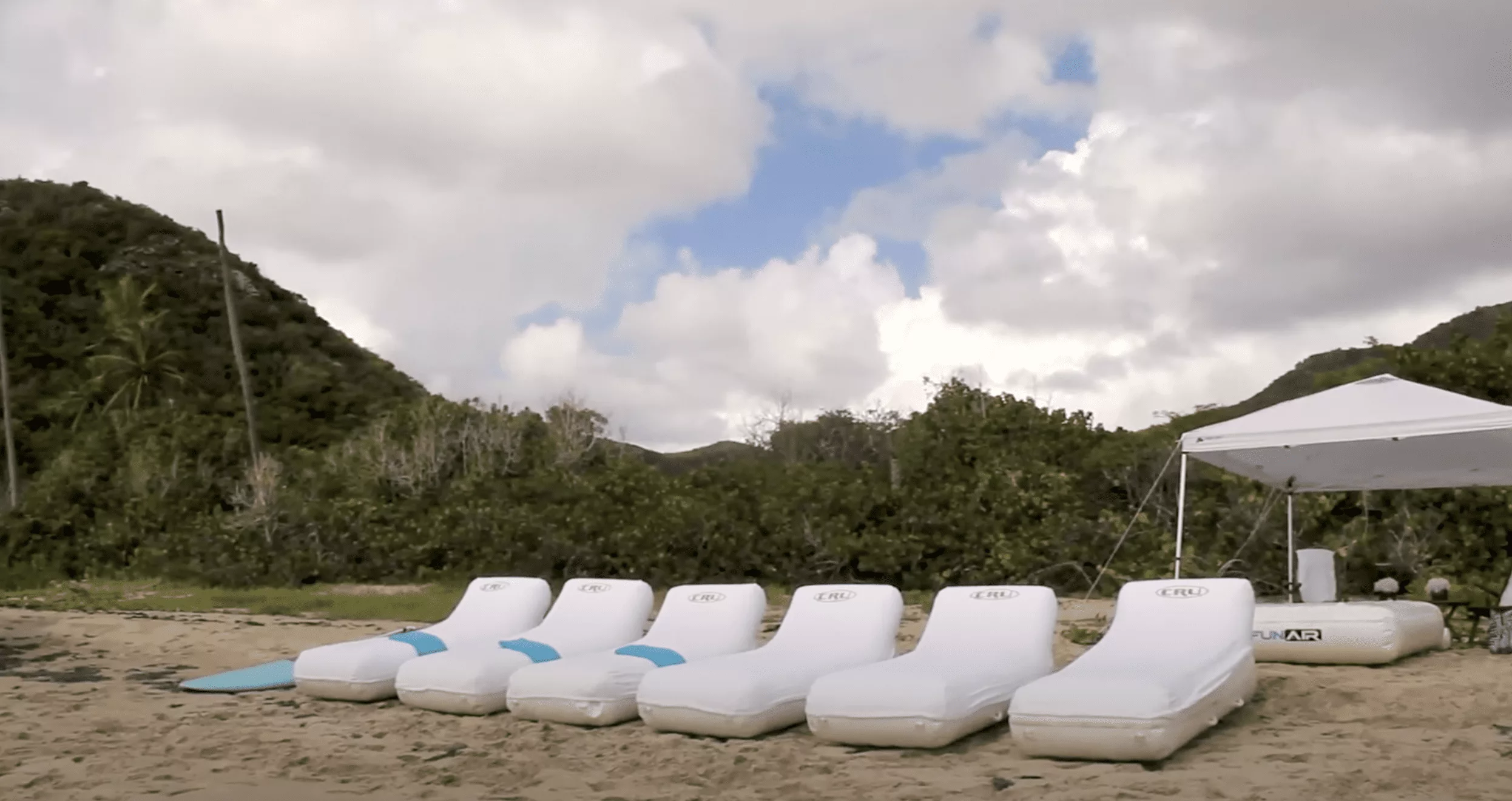 Relax on the beach in style on the FunAir inflatable lounger
