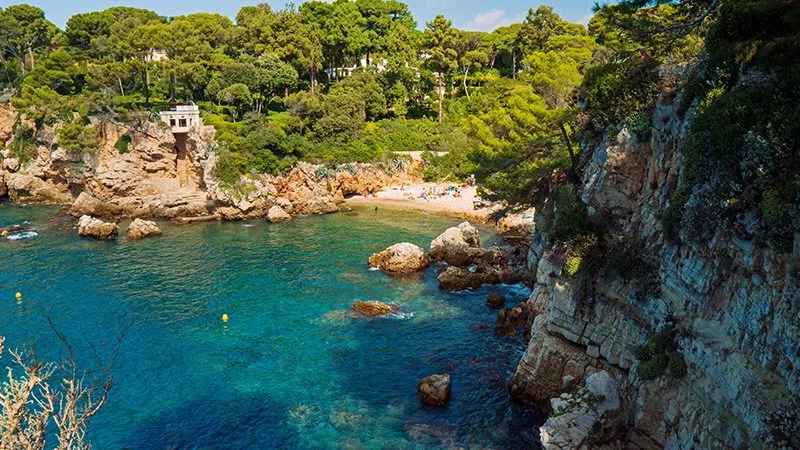 Scenic view of blue sea and beach in Cap D