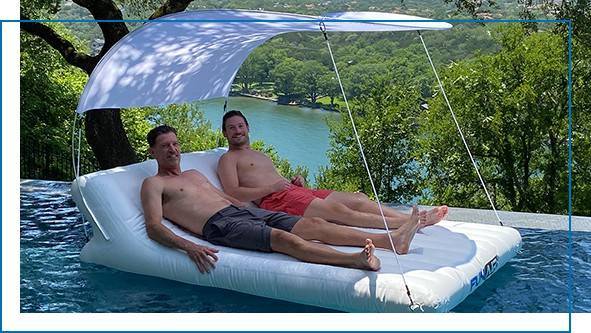 Floating Shaded Lounger on a pool