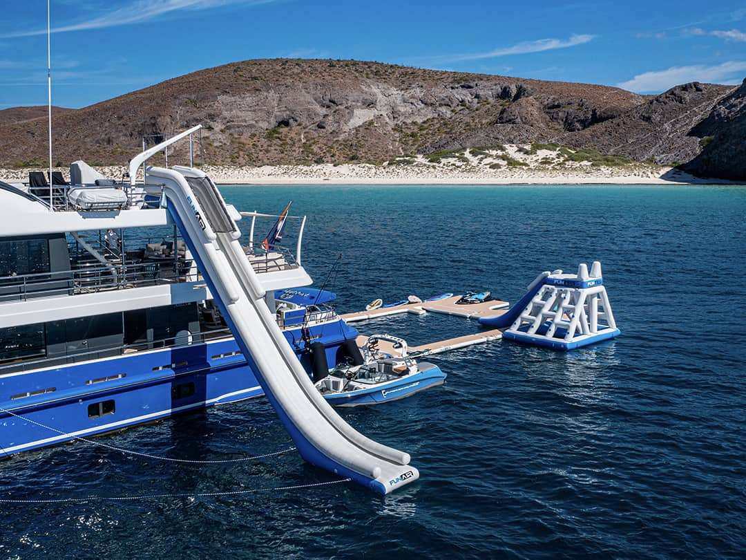 Custom Sea Pool Yacht Slide Jet Ski Dock and Playground on Motor Yacht Nomad