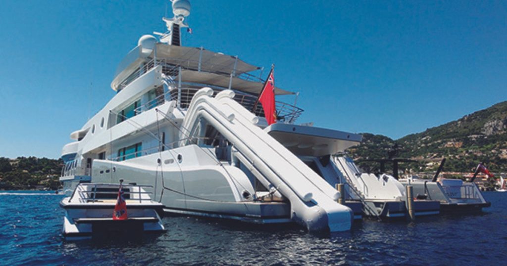 FunAir Stern Yacht Slide inflatable superyacht toy