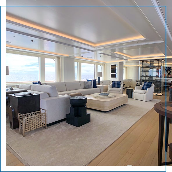 The Expansive Main Salon on FunYacht MY Broadwater