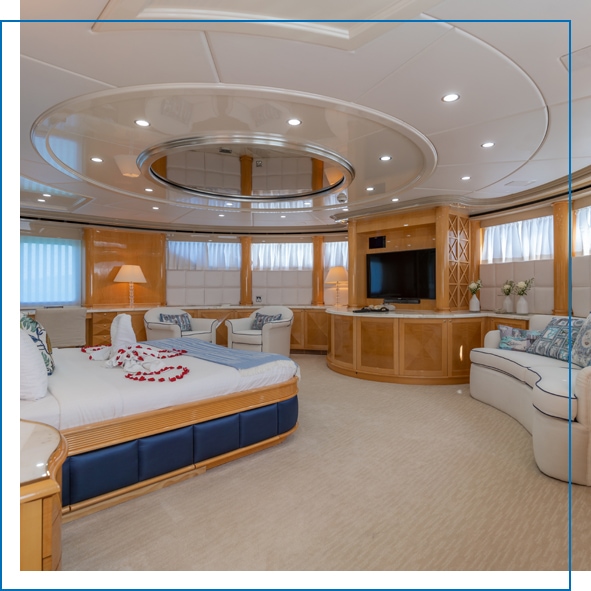 Lavish Stateroom on Charter Yacht Lady Azul