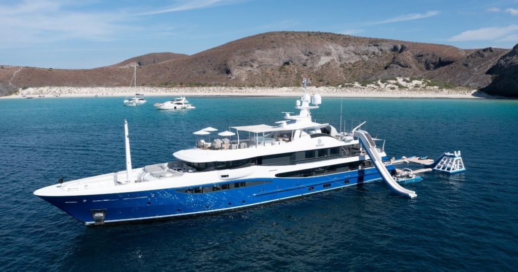Superyacht Nomad with yacht slide and playground