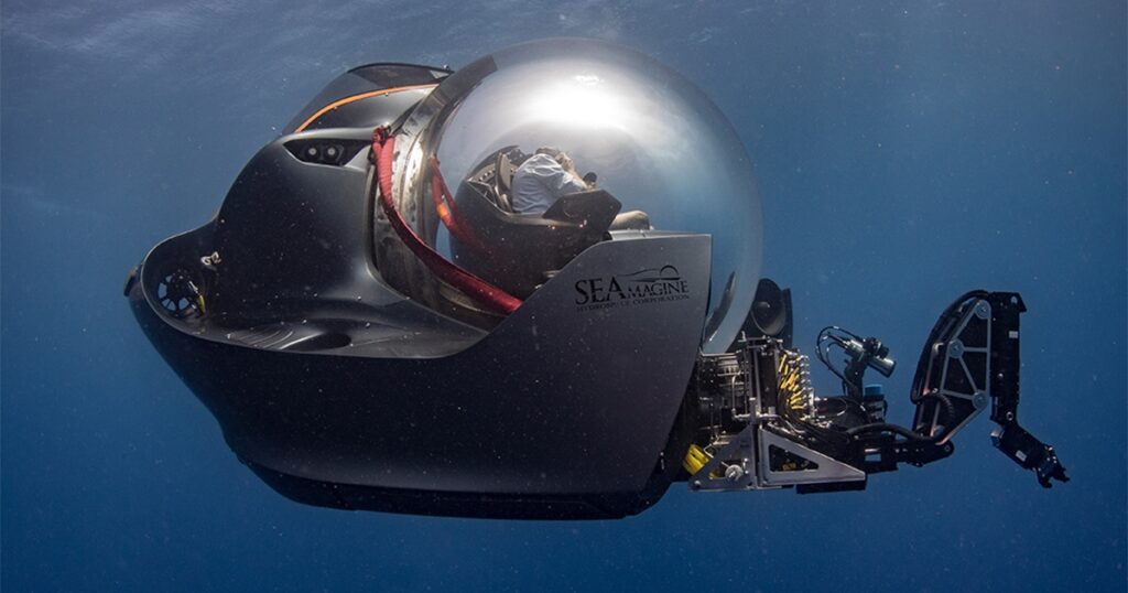 SEAmagine 5 person submarine used by crew and guests from a luxury charter yacht