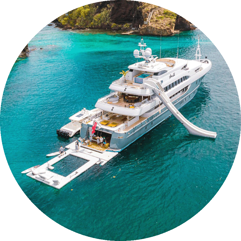 FunYacht Motor Yacht Loon in St Lucia with Sea Pool and Yacht Slide