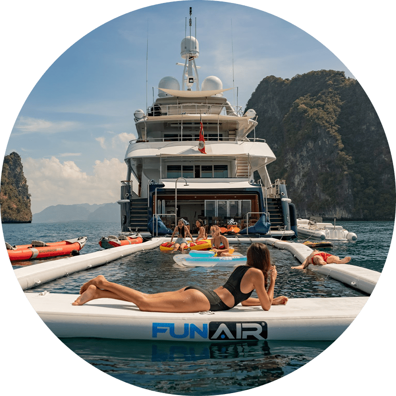 Charter superyacht Lady Azul XL Beach Club Sea Pool