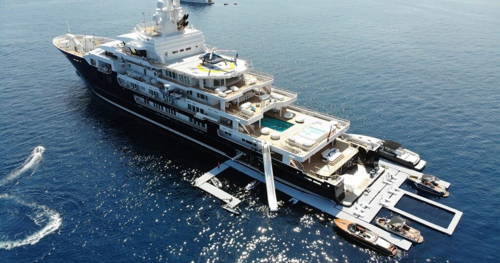 FunAir Inflatable Super Dock on a charter superyacht