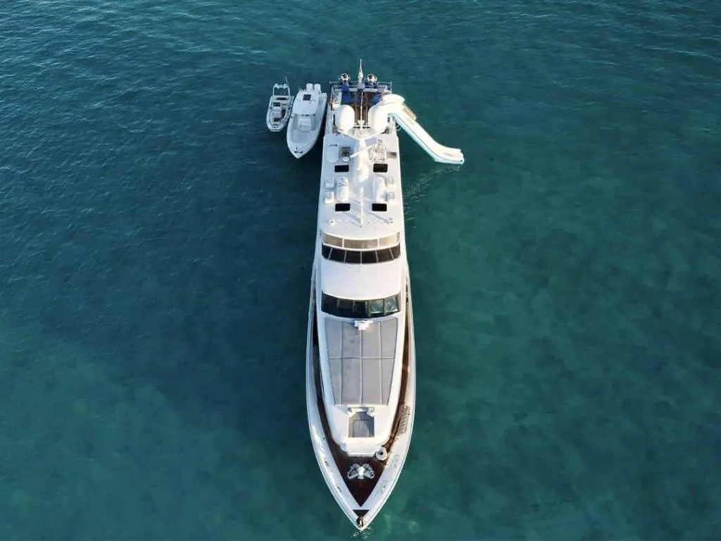 Drone-view-of-yacht-slide-on-luxury-superyacht