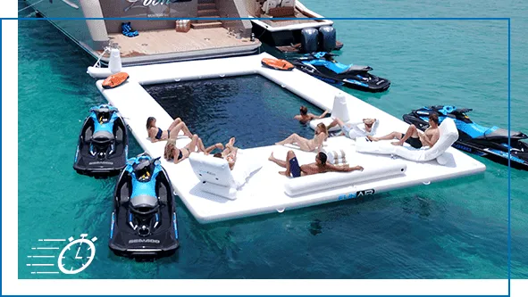 Beach-Club-Sea-Pool-and-Wave-Loungers-used-by-guests-aboard-a-charter-yacht