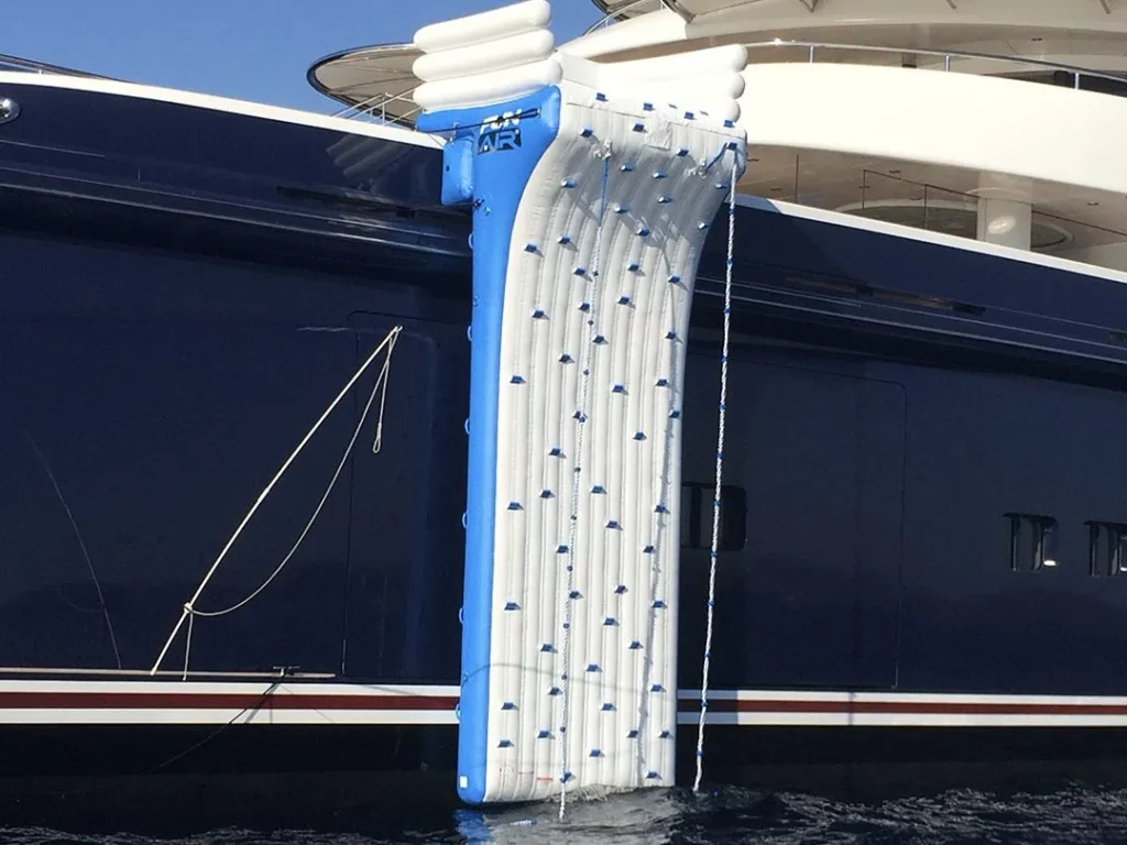 The Inflatable climbing wall on charter superyacht Al Mirqub