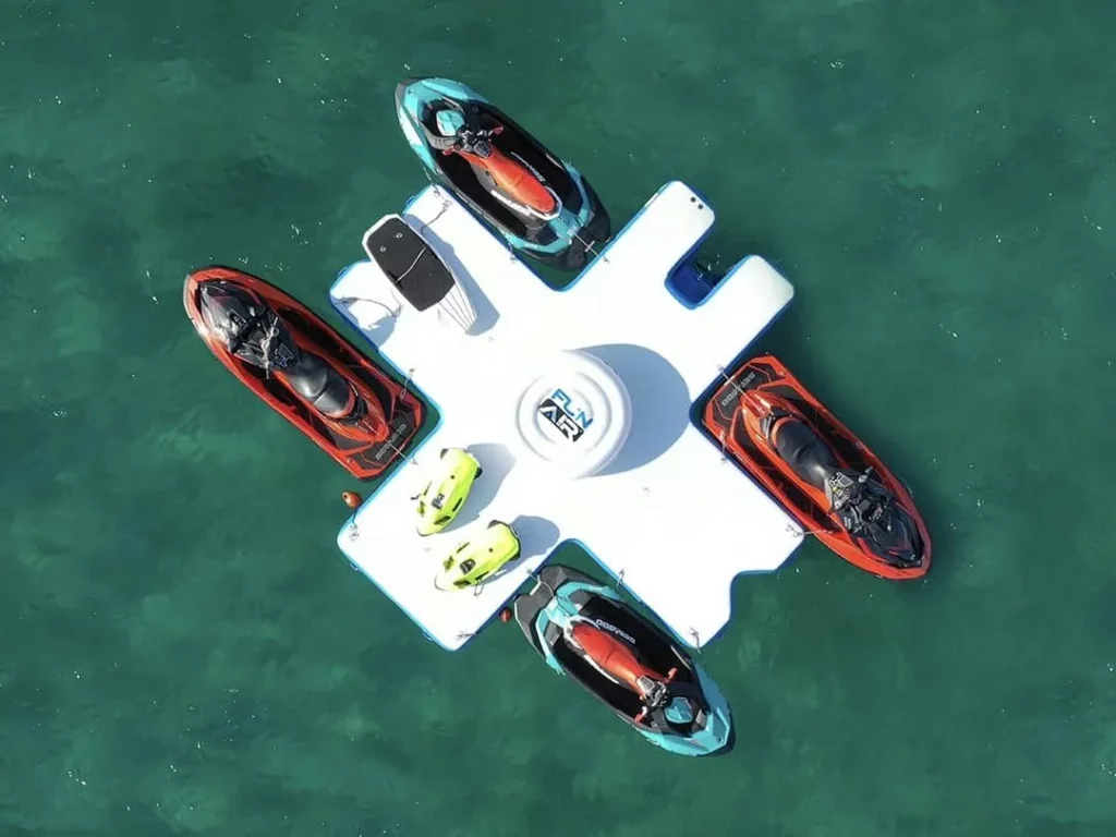 Superyacht Floating Toy Island with Jet Skis and Sea Bobs