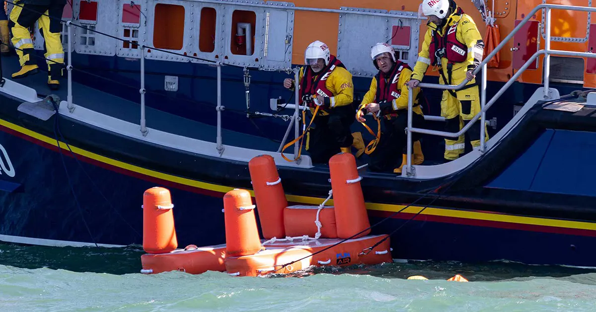 The FunAir Rescue SeaStairs in use by the Royal National Lifeboat Institution