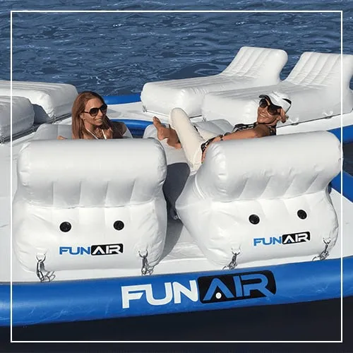 The loungers on a FunAir Floating Island