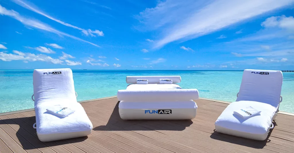 Wave Loungers and Day Bed on a Jetty