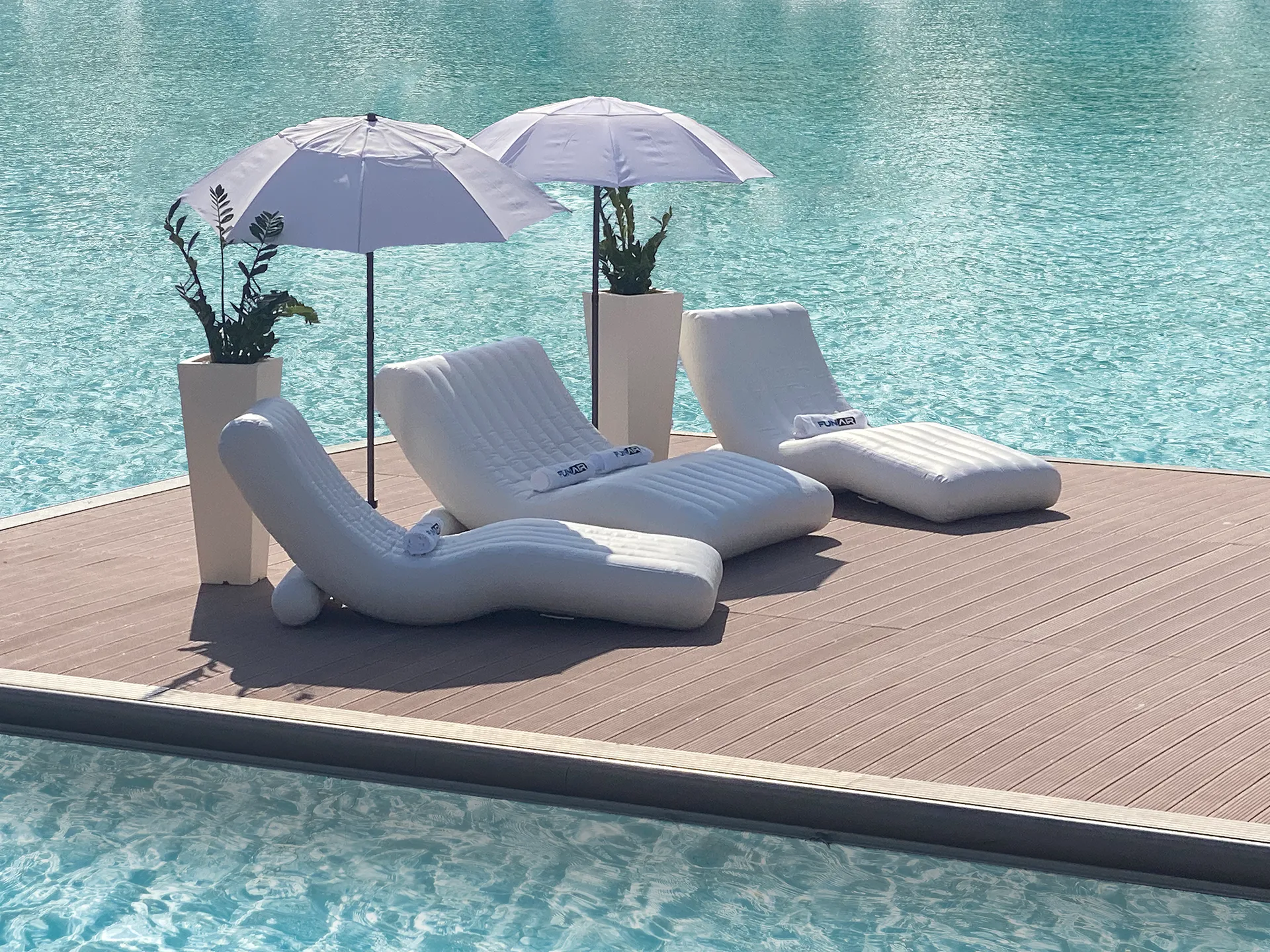 Double Wave Loungers on jetty