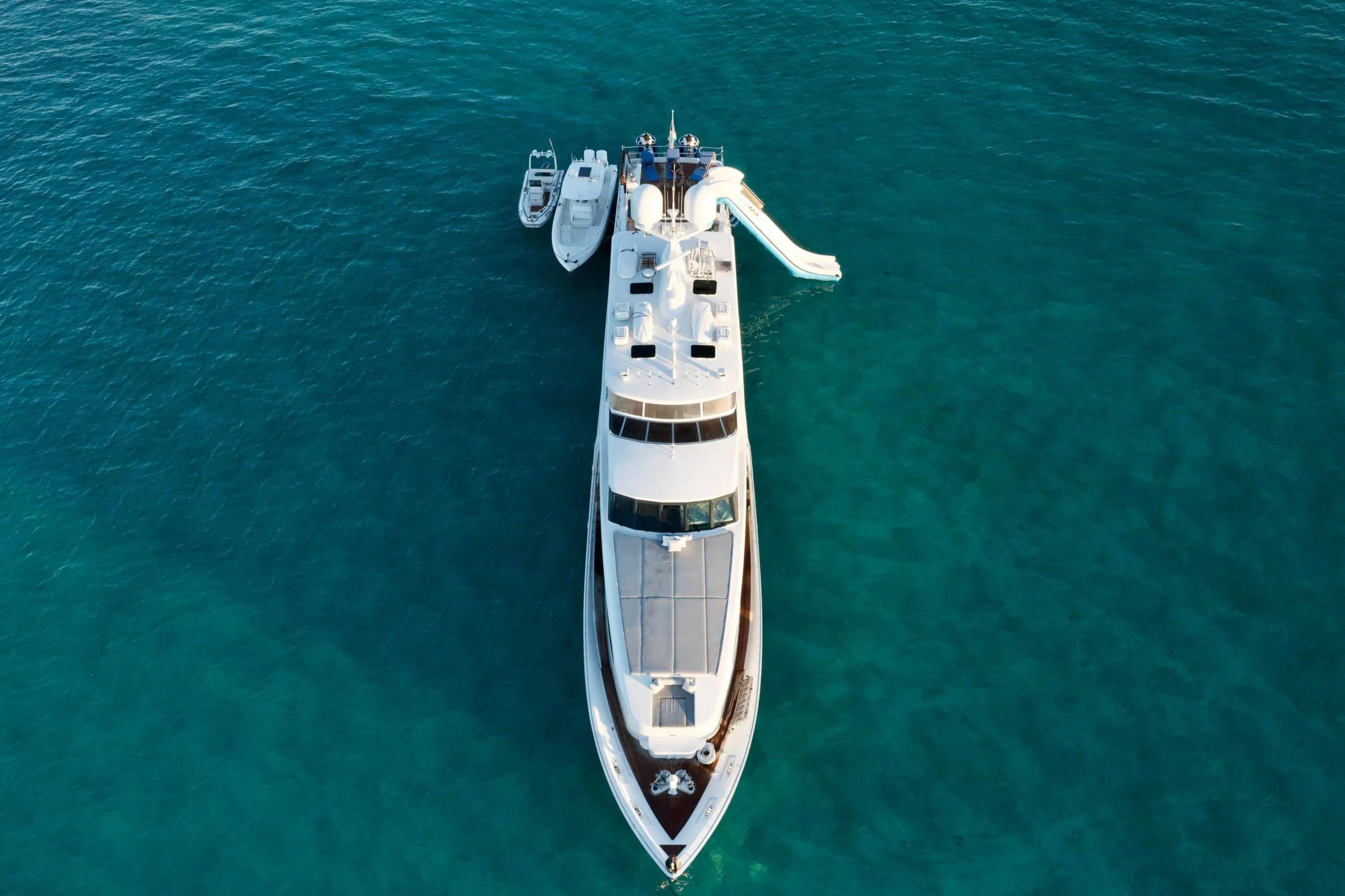 Drone view of the Yacht Slide on superyacht Kashmir