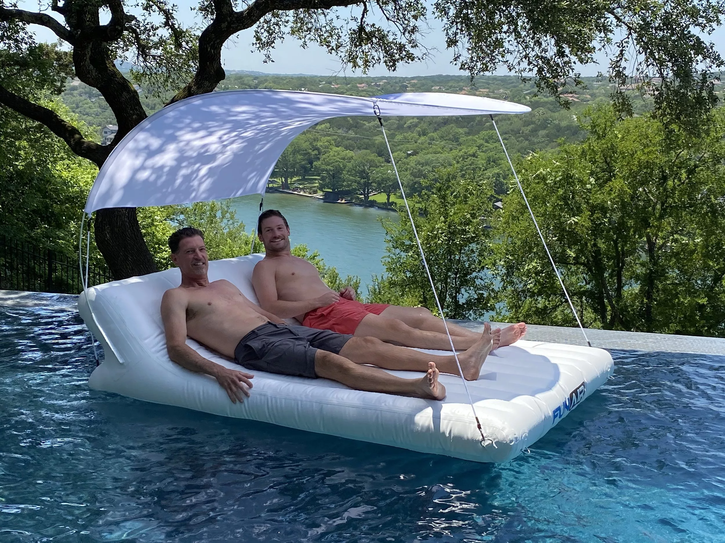 FunAIr Double Shaded Lounger floating