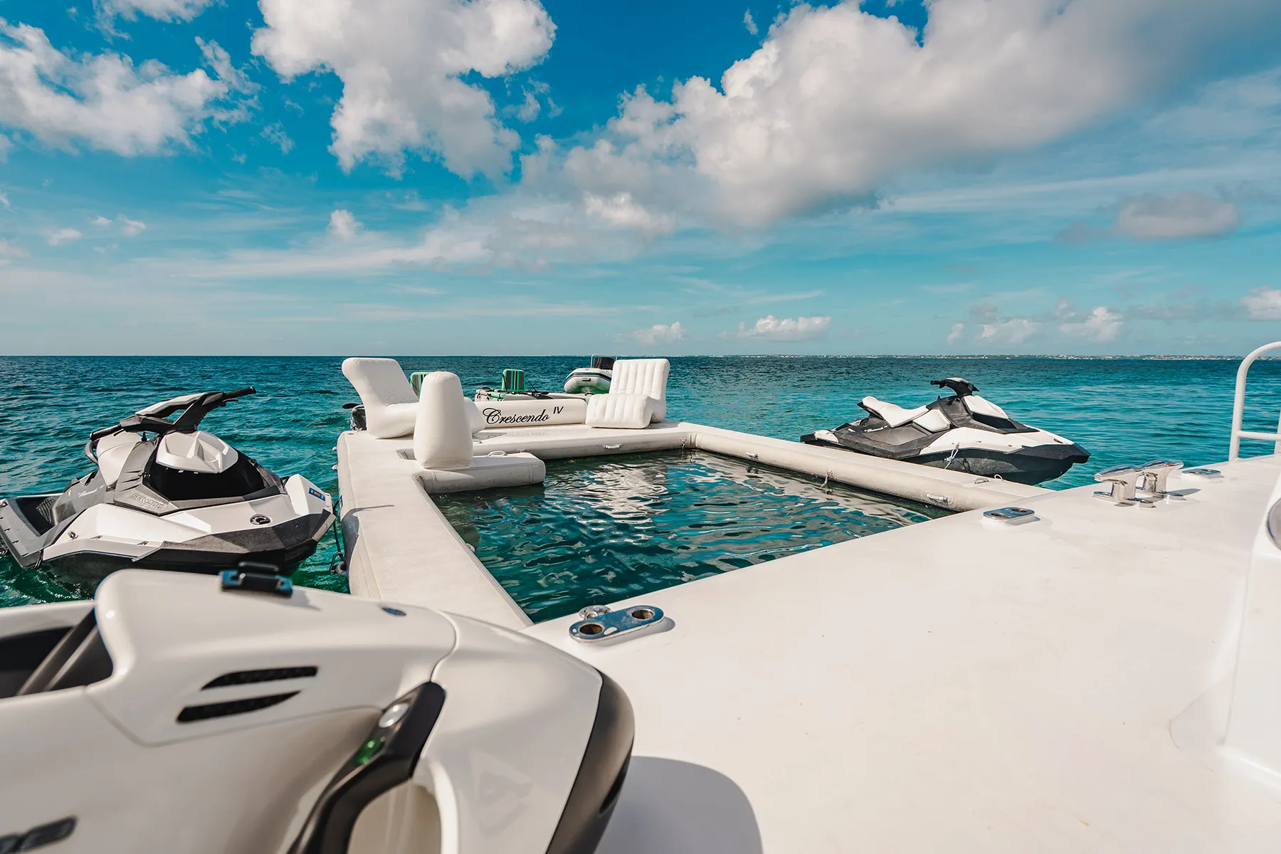 FunSize Beach Club SeaPool with Wave Chairs from superyacht MY Crescendo IV