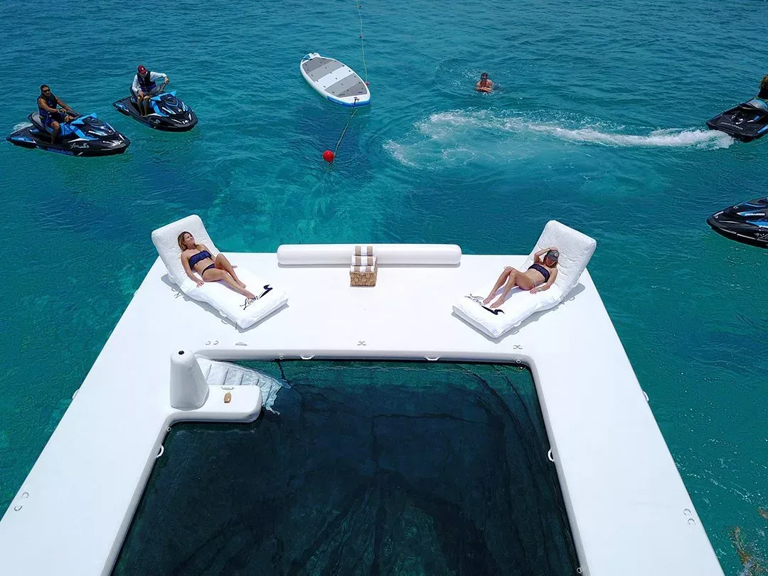 Sea Pool and Wave Loungers on MY Loon