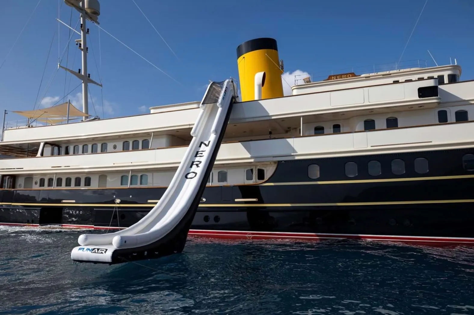 The custom Yacht Slide on superyacht Nero
