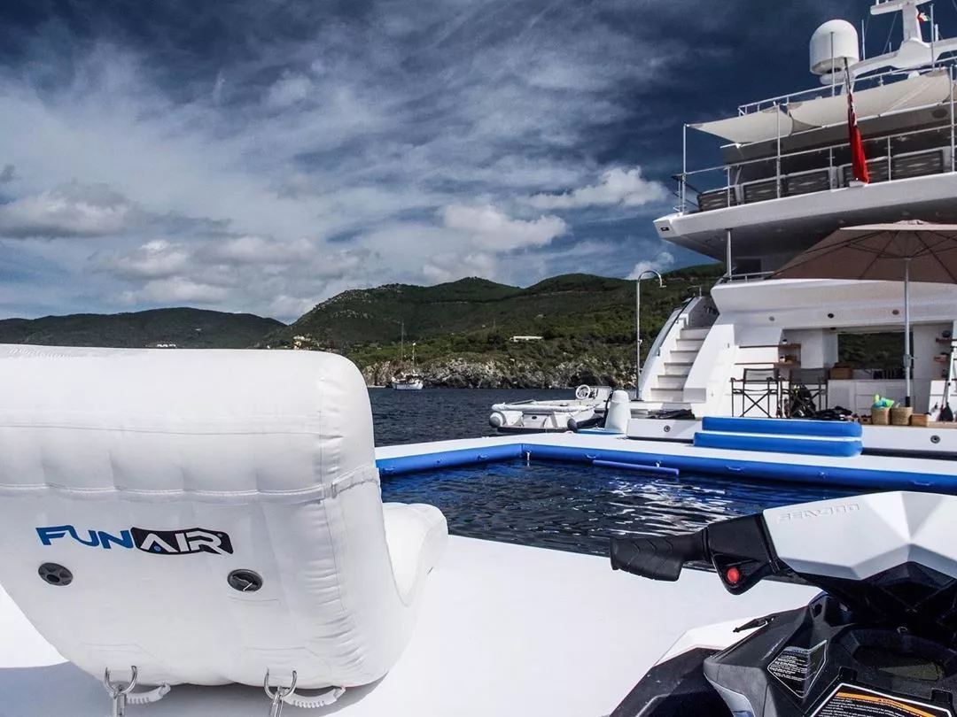 superyacht wave loungers on a charter superyacht