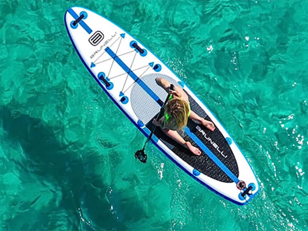 Charter guest on an inflatable SUP