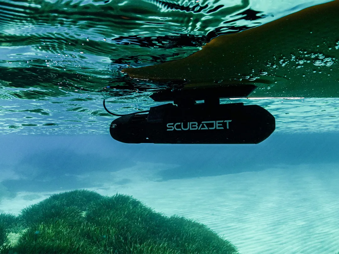 SCUBAJET portable on an inflatable SUP from a charter superyacht