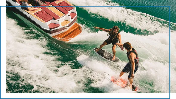 yacht-charter-guests-wakeboarding-with-a-MasterCraft-superyacht-tender.