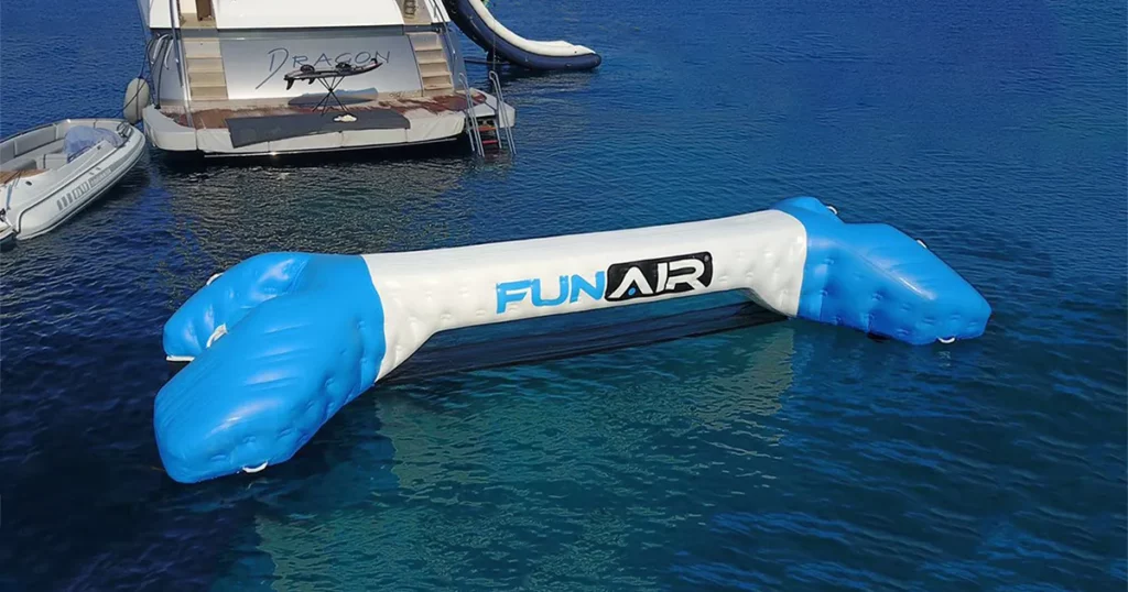 Fun Air Water Joust in the ocean in Greece