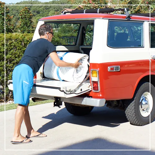 Loading an Inflatable SUP in to a car
