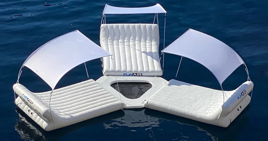 The FunAir Floating Shaded Island superyacht inflatable