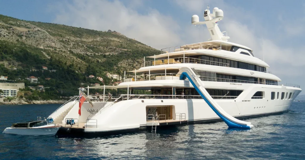 FunAir inflatable Yacht Slide on charter yacht MY Aquarius