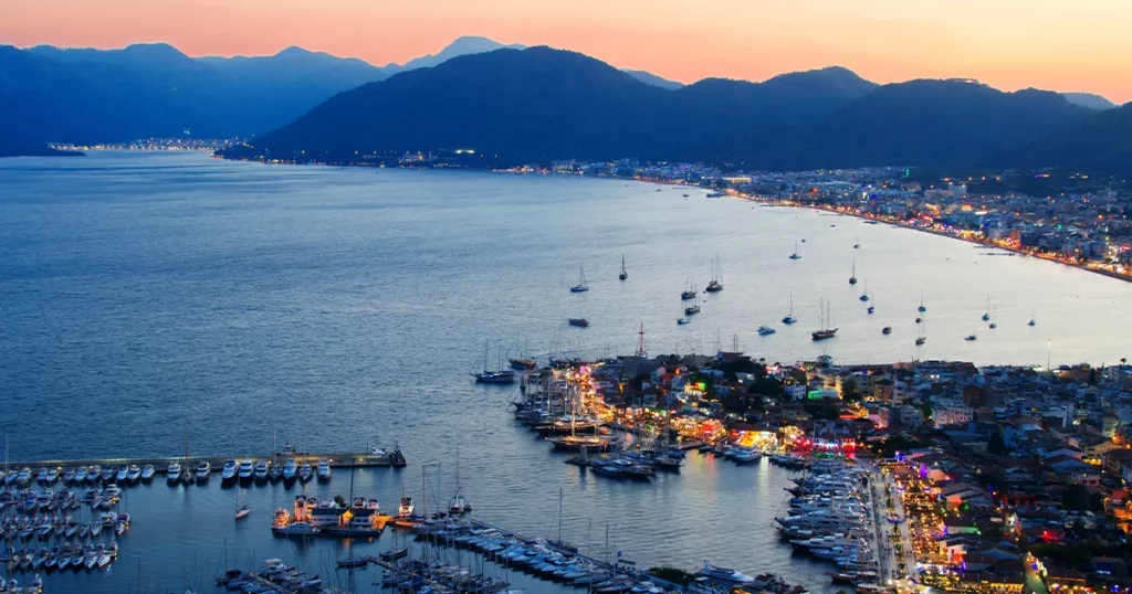 charter superyacht destination Marmaris harbor on the Turkish Riviera