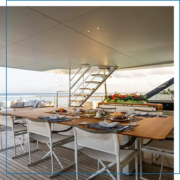 Decadent deck spaces on board FunAir FunYacht KOJU
