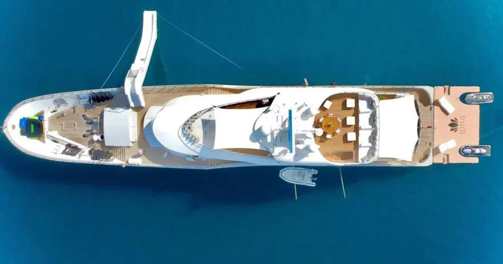 Drone view of charter yacht MY Lotus a FunAir FunYacht