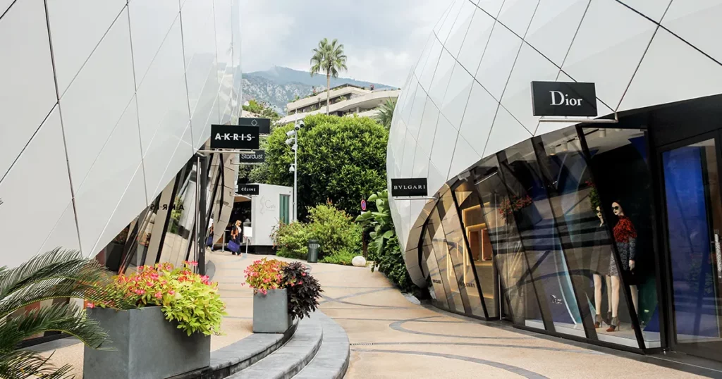 High end luxury shops in Monte Carlo Monaco