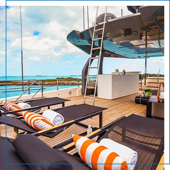The Sky Lounge for charter guests on superyacht Fifi