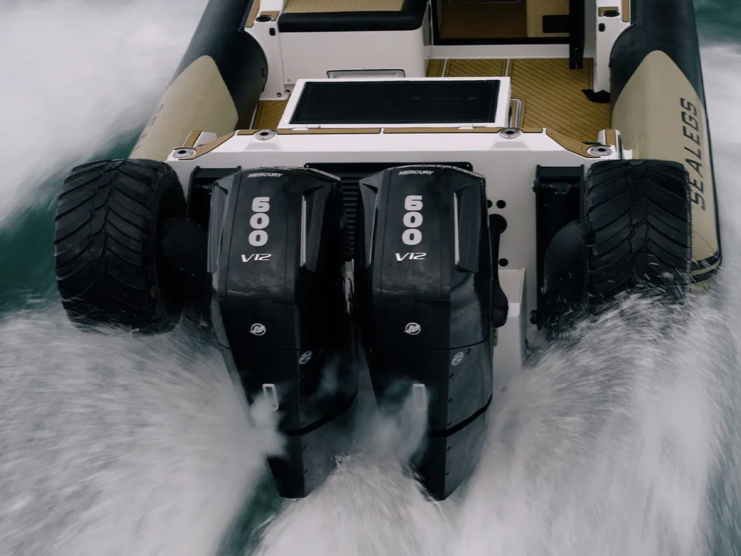 Rear view of a Sealegs superyacht tender