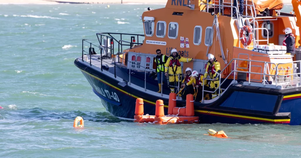 FunAir x RNLI Rescue SeaStairs on Lifeboat during training drill 2