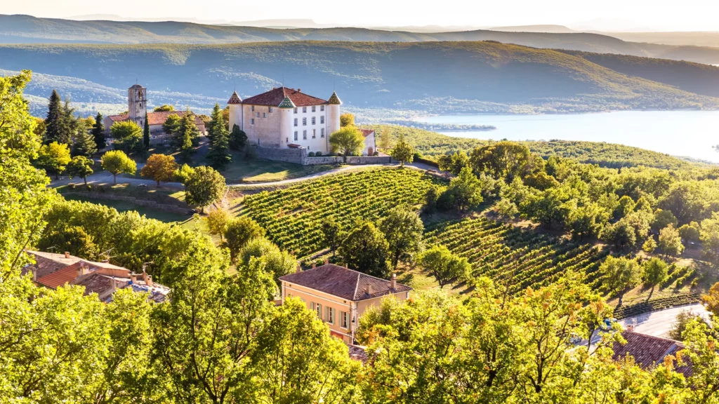 Aiguines, Chateau And Sainte Croix Lake-France visited by crew from charter superyachts
