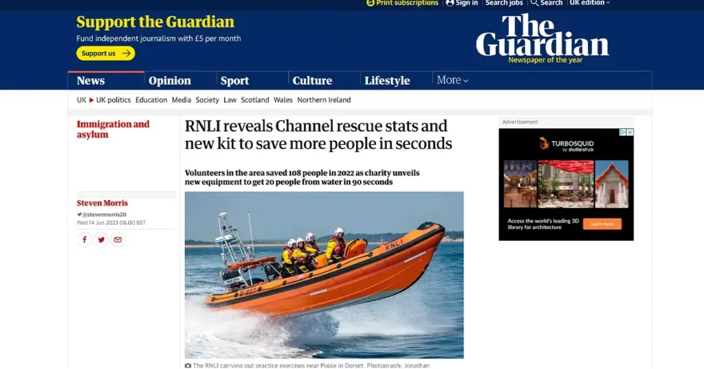 The Guardian_ RNLI Unveils Channel Rescue Statistics and New Lifesaving Equipment Designed and Manufactured by FunAir