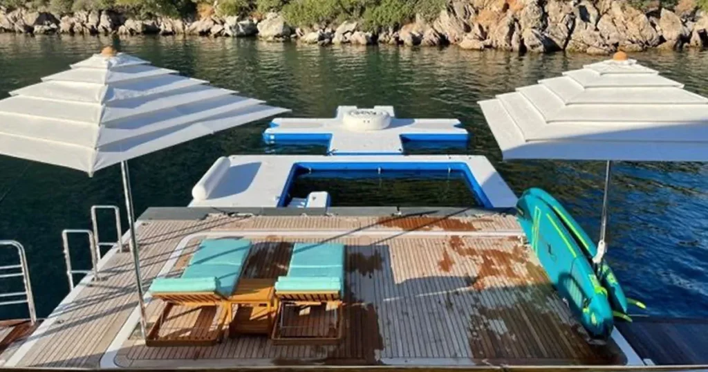 FunAir SeaPool and Toy Island on a charter superyacht