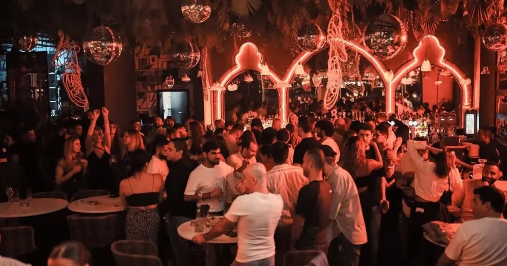 Superyacht crew enjoying a night out at Barbossa, Yas Bay Waterfront in Abu Dhabi