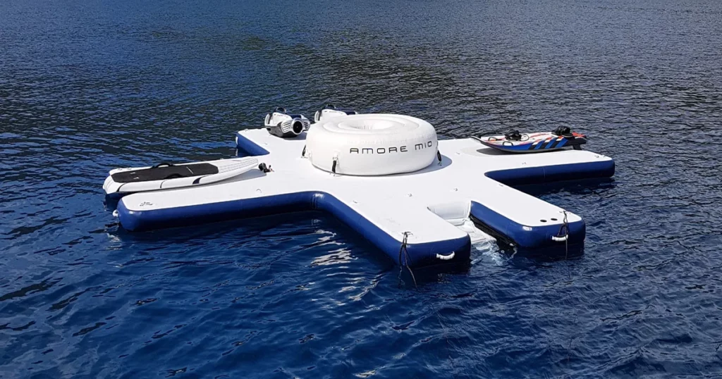 The FunAir Toy Island from charter superyacht Amore Mio