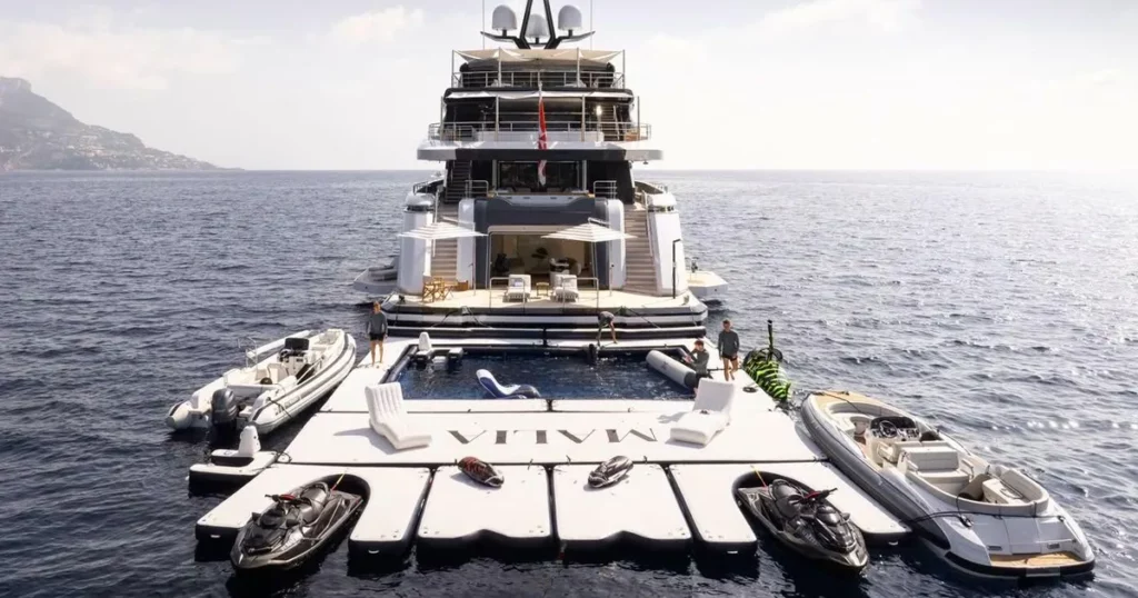 The custom FunAir yacht inflatables on charter superyacht MY Malia