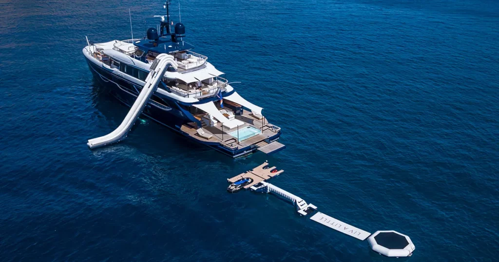 FunAir superyacht inflatables on charter yacht MY Liv Love from Edmiston